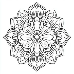 Rundes Mandala Ausmalbild