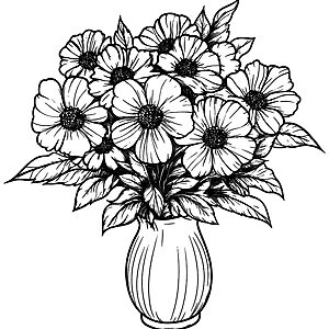 Blumenstrauß in einer Vase Ausmalbild