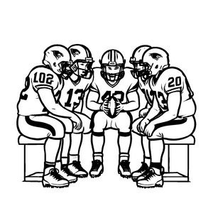 Verspieltes American Football-Malbild zum Basteln und Malen