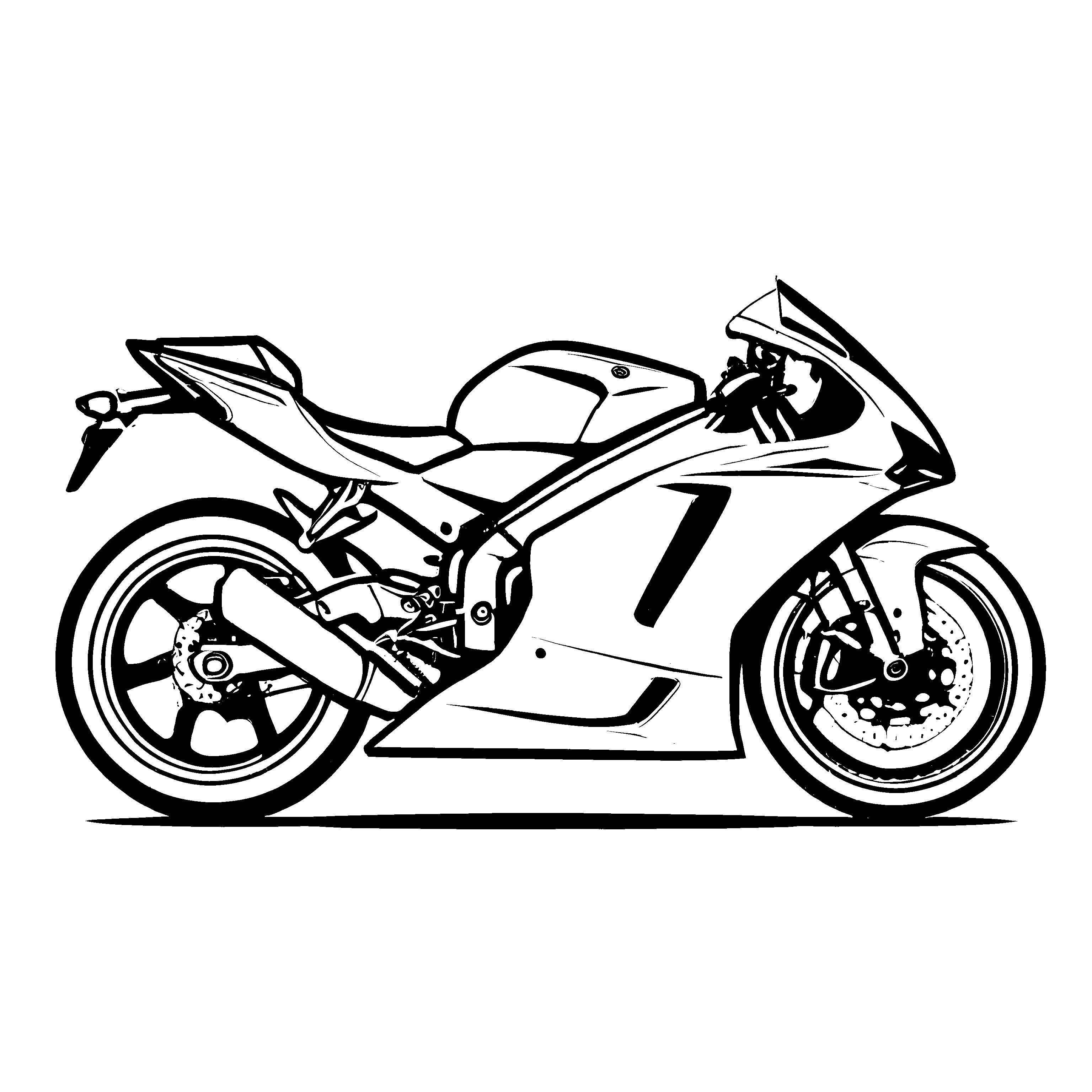 Märchenhafte Motorräder-Malvorlage für den Bastelspaß