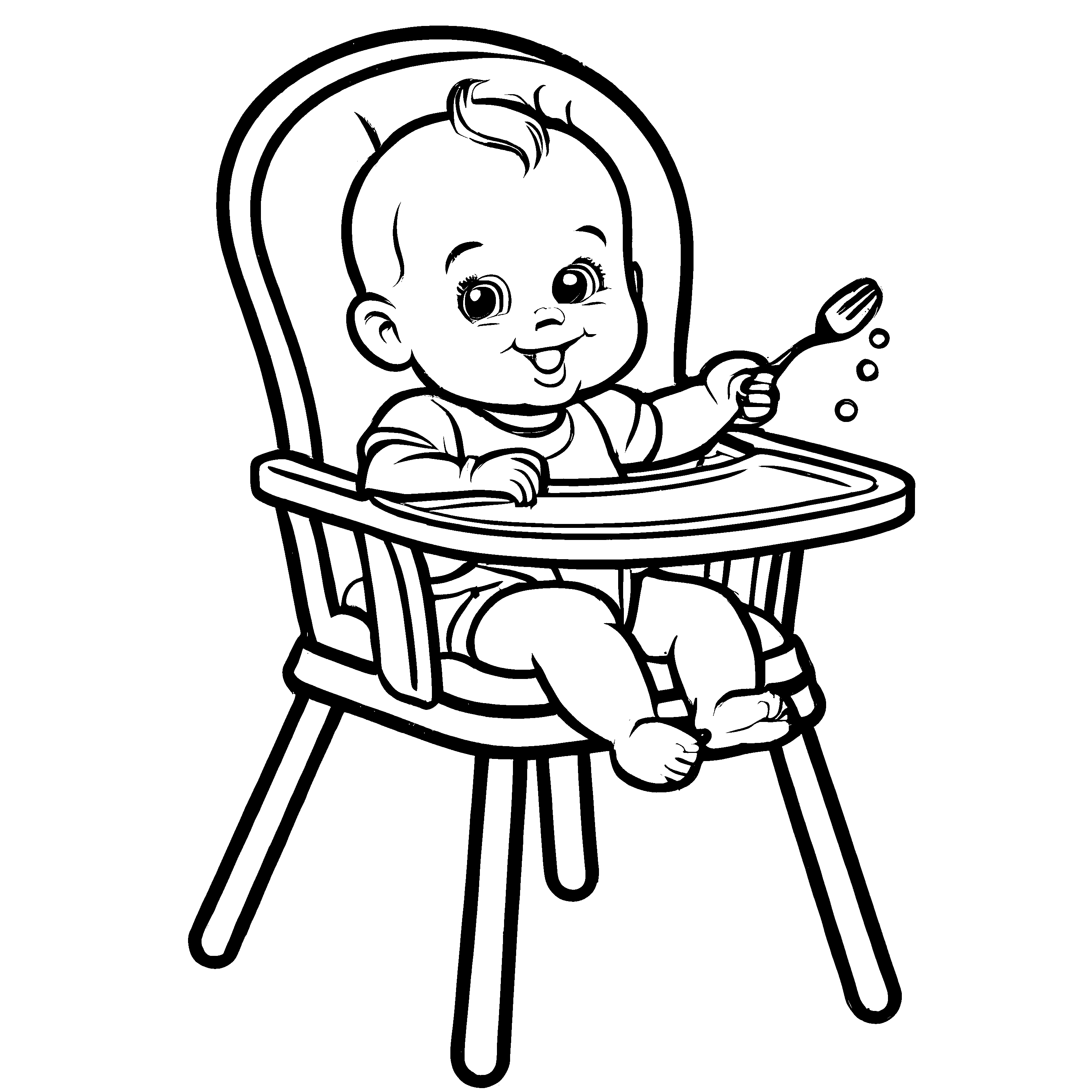 Detailreiche Babys-Ausmalvorlage zum Ausmalen - AusmalMix.de