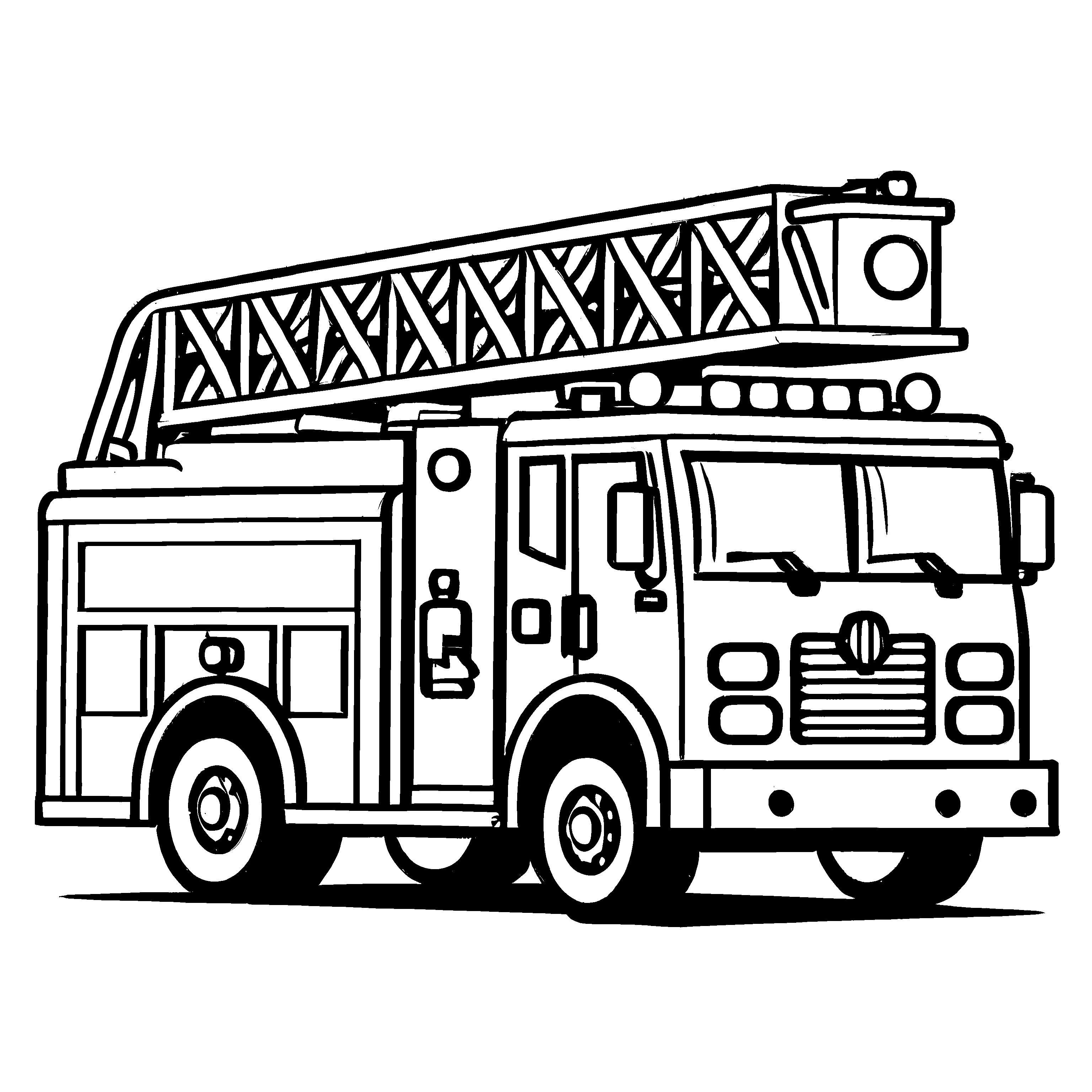 Interessantes Feuerwehrautos-Ausmalbild für den Bastelspaß