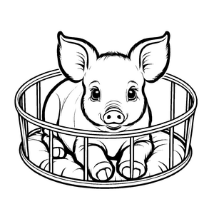 Wunderbares Schweine-Ausmalbild für kleine Künstler