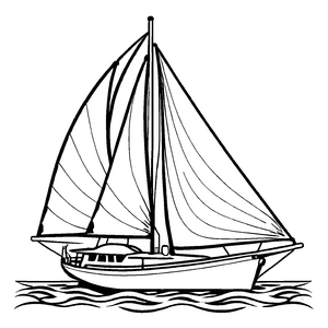 Einzigartiges Segelboote-Ausmalbild für die ganze Familie