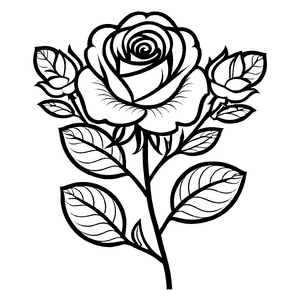 Bezauberndes Rosen-Malbild für Kinder