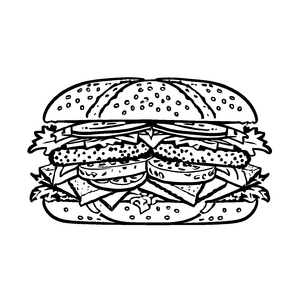 Verspielte Sandwiches-Malvorlage für die ganze Familie
