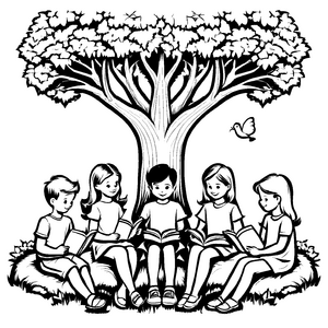 Einfache Kinder-Ausmalvorlage für Groß und Klein