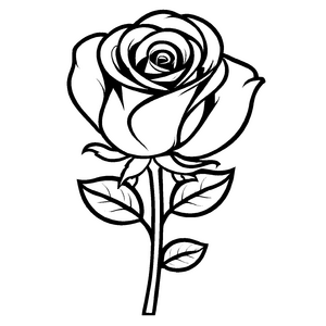 Tolle Rosen-Malvorlage für den Bastelspaß