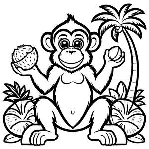 Faszinierendes Affen-Malbild für Kinder