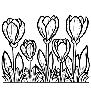 Wunderschönes Krokusse-Malbild für Kinder