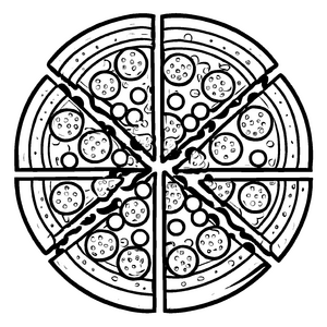 Fantastische Pizza-Malvorlage zum kreativen Zeitvertreib