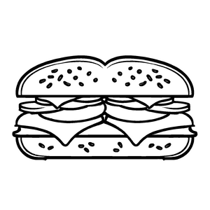 Besondere Sandwiches-Malvorlage für Kinder
