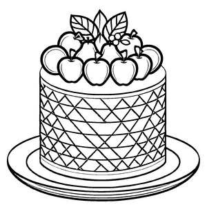 Bezaubernde Kuchen-Ausmalvorlage für kleine Künstler
