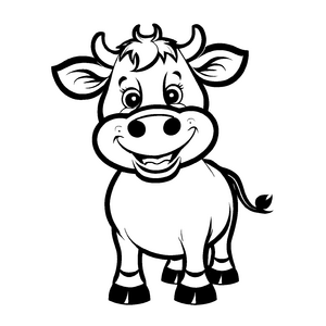 Niedliches Kühe-Ausmalbild für kreative Kids