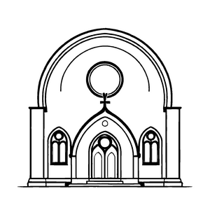 Interessantes Kirchen-Ausmalbild für Kinder