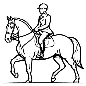 Bunte Reiten-Malvorlage für kleine Künstler