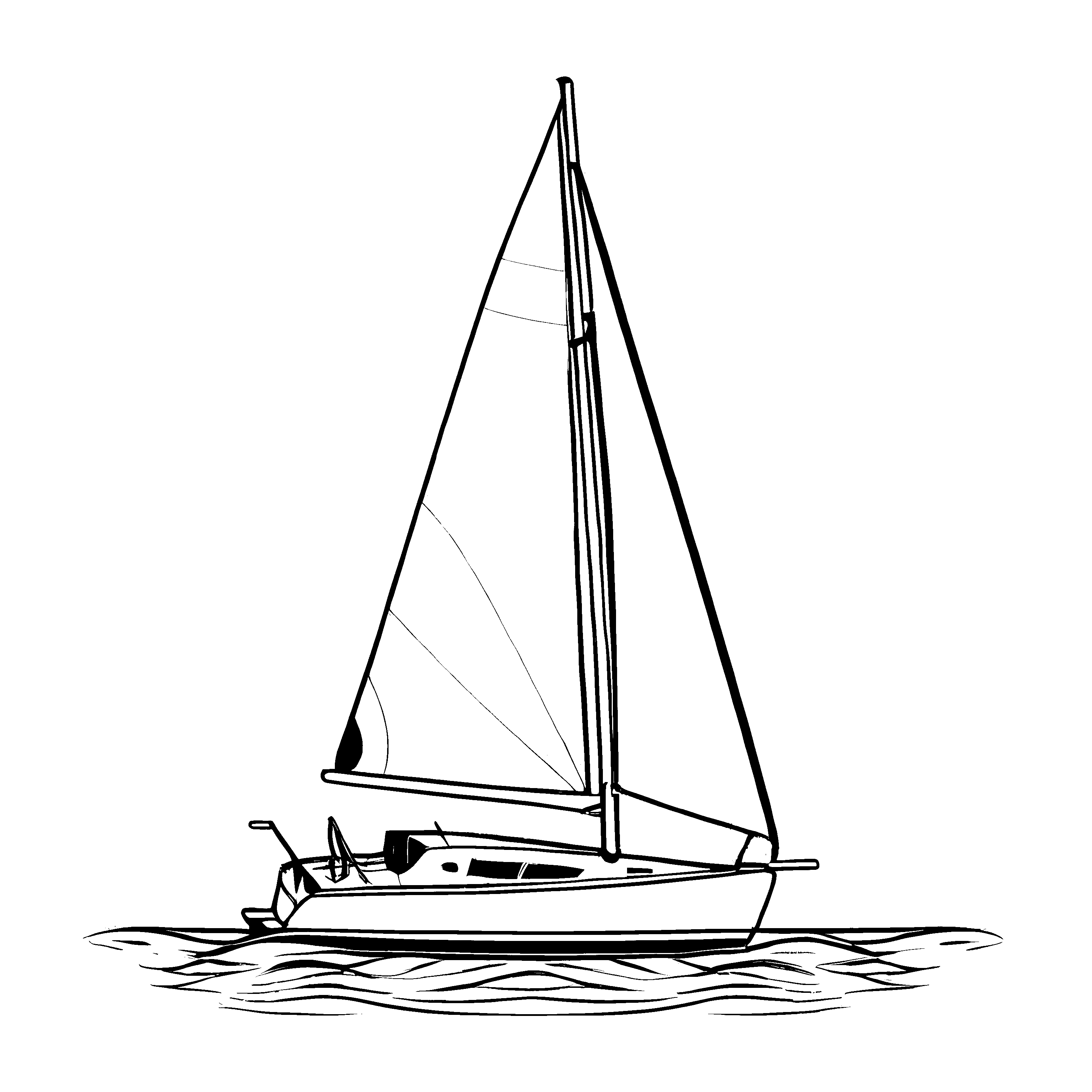 Kreatives Segelboote-Malbild für kreative Momente