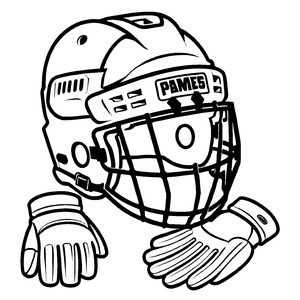 Niedliches Eishockey-Malbild zum fantasievollen Ausmalen