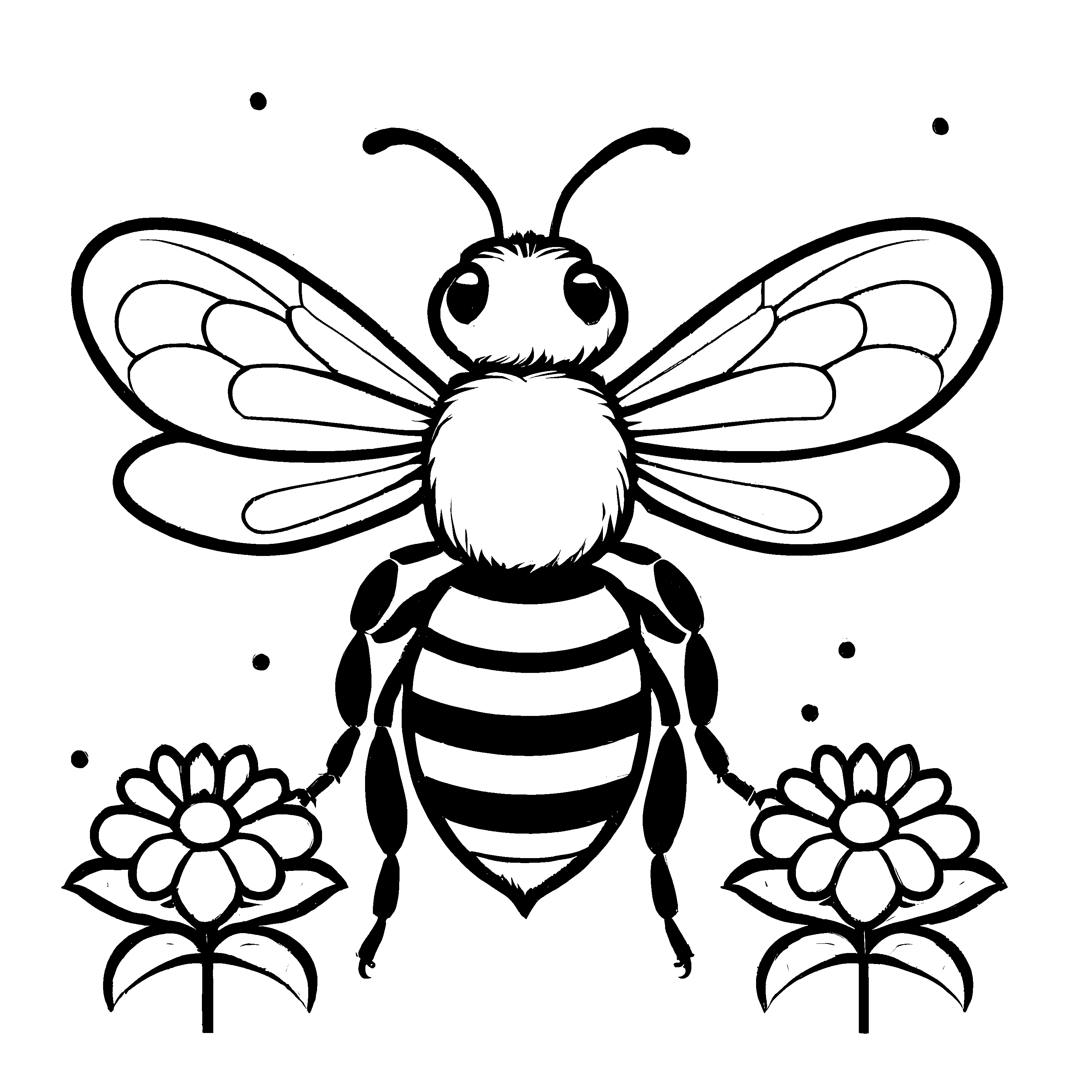 Liebevolle Bienen-Malvorlage für kleine Künstler