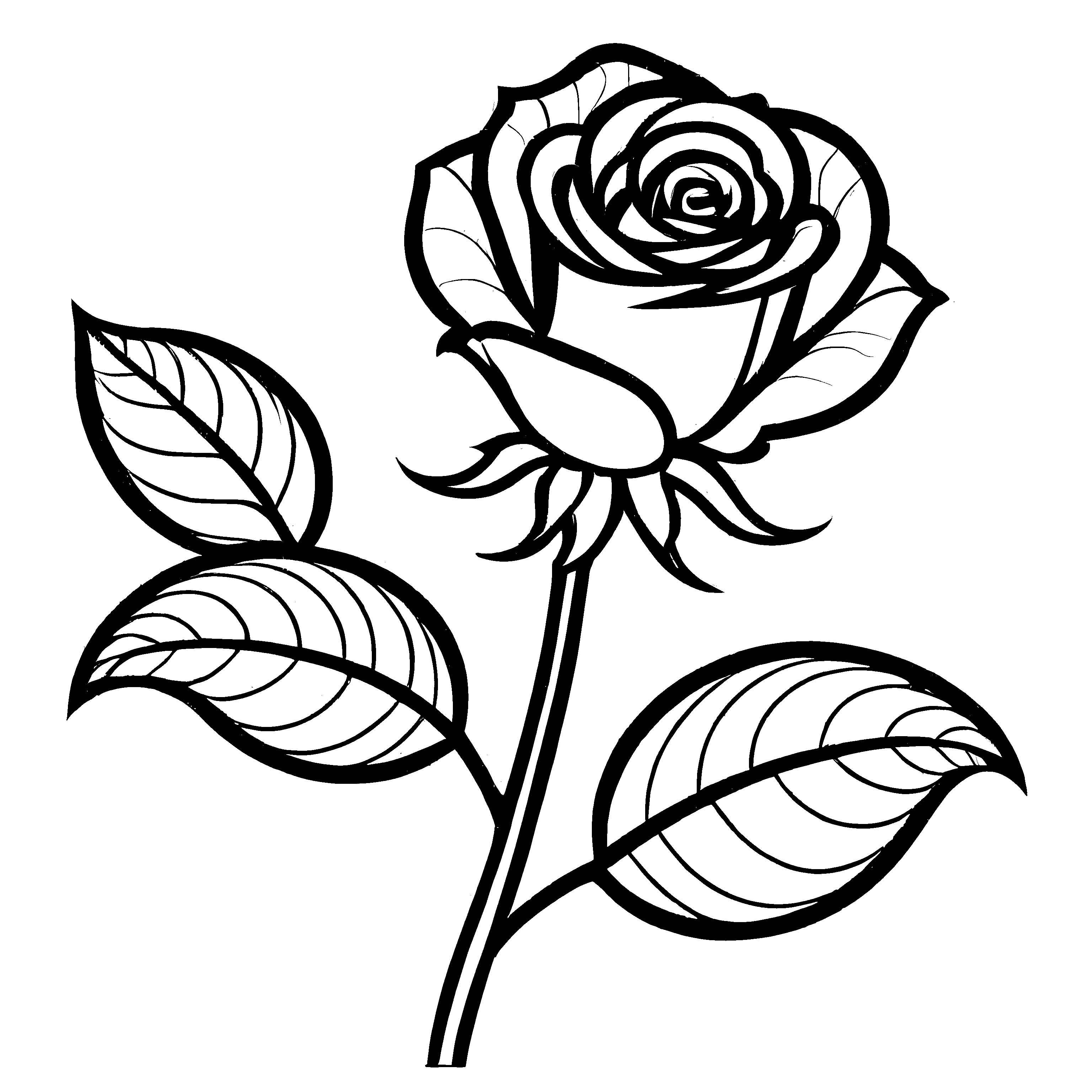 Niedliches Rosen-Malbild zum Basteln und Malen
