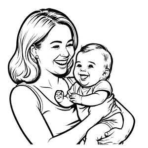 Kindgerechte Babys-Ausmalvorlage für kleine Künstler
