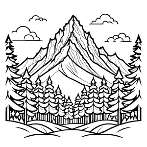 Zauberhaftes Berge-Malbild für die ganze Familie