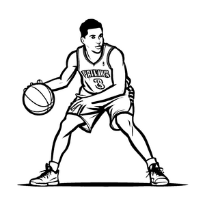 Kindgerechtes Basketball-Bastelmotiv zum Entdecken und Gestalten