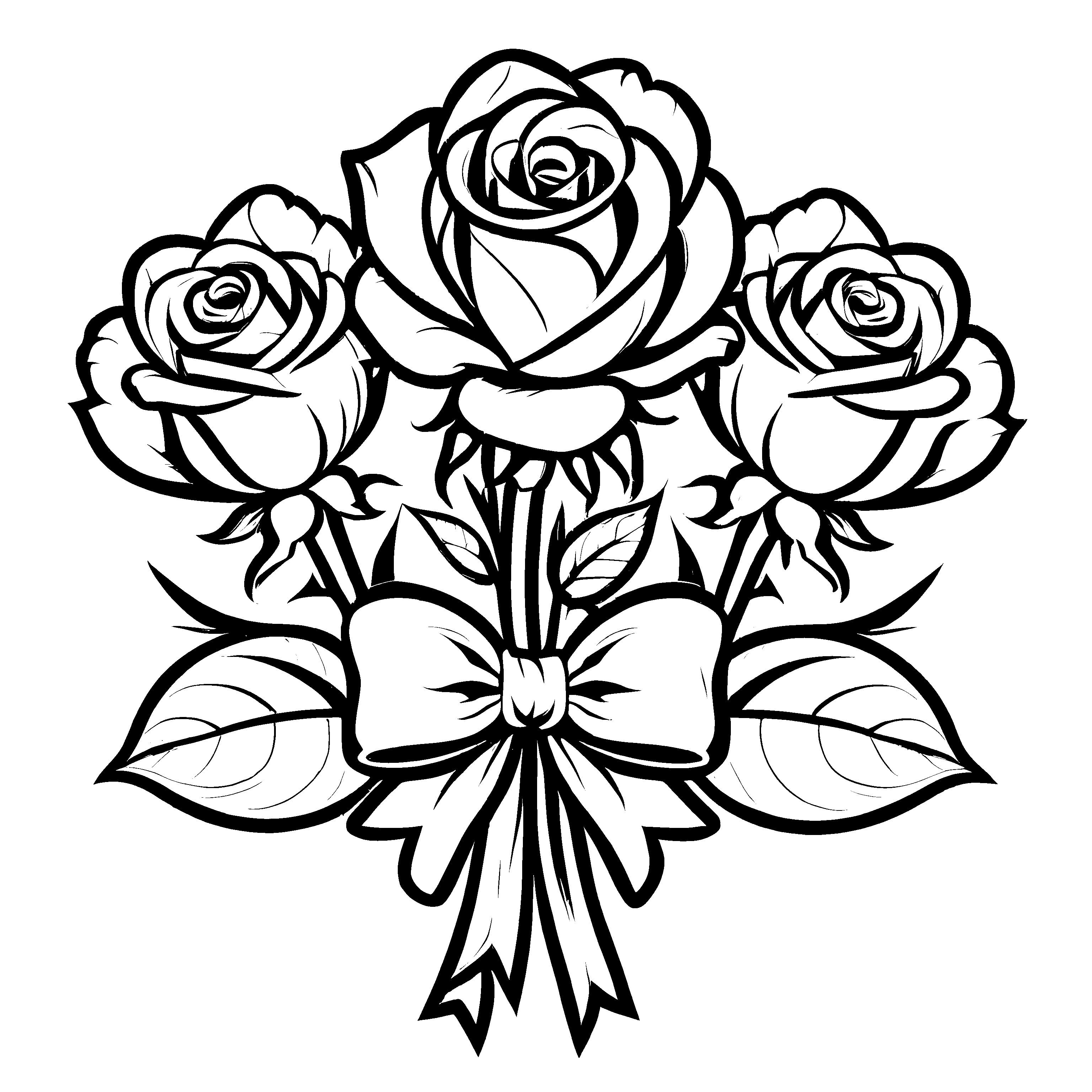 Farbenfrohes Rosen-Malbild zum Basteln und Malen