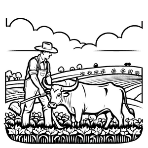Interessantes Landwirte-Ausmalbild zum kreativen Zeitvertreib