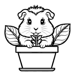 Detailreiches Meerschweinchen-Malbild zum kreativen Gestalten