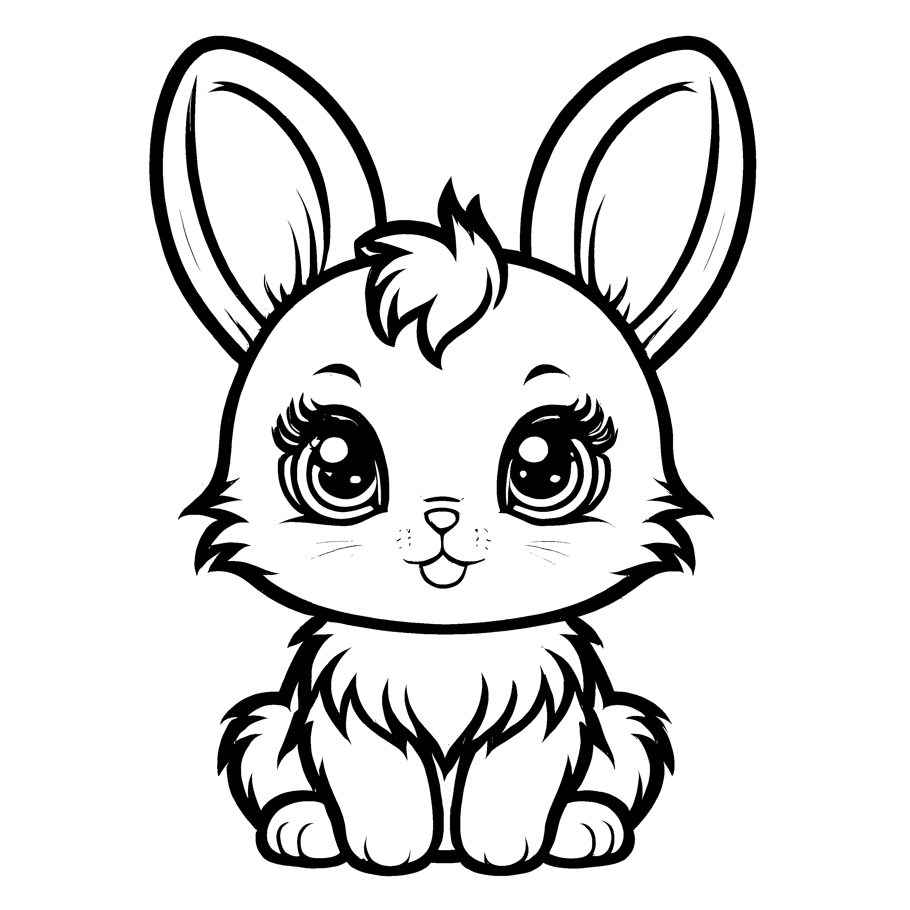 Wunderschönes Kaninchen-Bastelmotiv für kleine Künstler