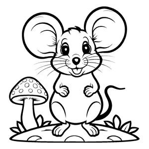 Märchenhafte Mäuse-Malvorlage für kreative Kids