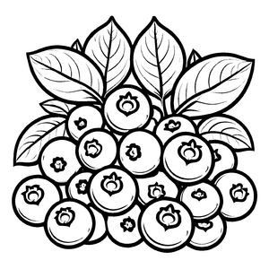 Wunderbares Blaubeeren-Malbild zum fantasievollen Ausmalen