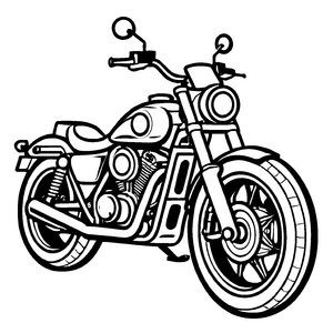 Zauberhaftes Motorräder-Ausmalbild für kreative Momente