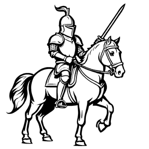 Einzigartiges Ritter-Ausmalbild für kreative Kids