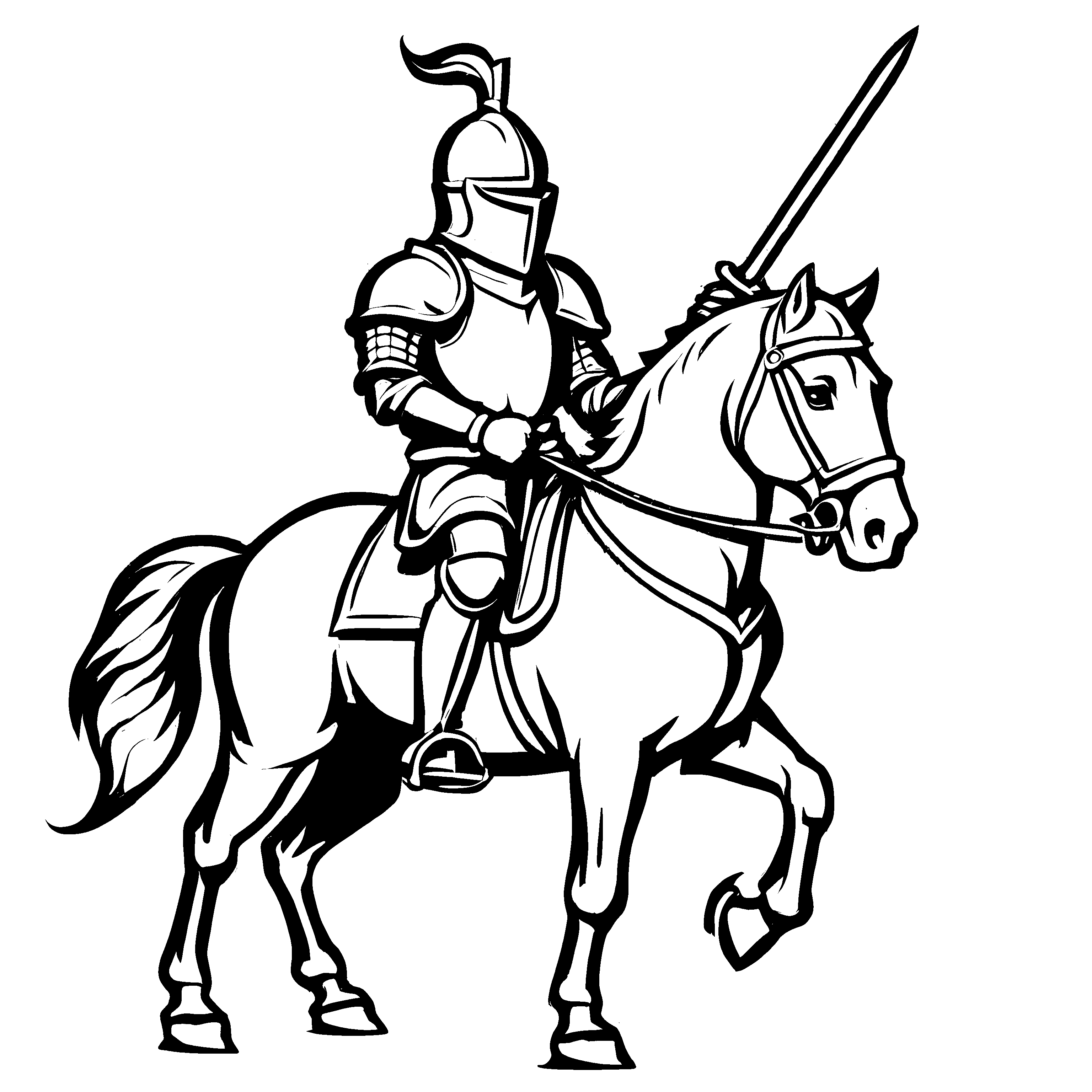 Einzigartiges Ritter-Ausmalbild für kreative Kids
