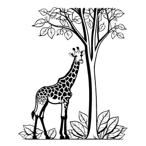 Wunderschöne Giraffen-Malvorlage für Kinder