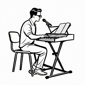 Großartiges Keyboards-Malbild für Groß und Klein