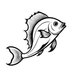 Lustiges Fische-Malbild für Kinder