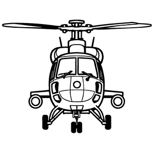 Detailreiches Hubschrauber-Ausmalbild für kreative Malstunden