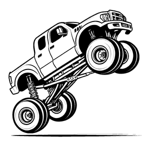 Wunderschönes Monstertrucks-Bastelmotiv für den Bastelspaß
