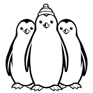 Spannendes Pinguine-Malbild für Groß und Klein