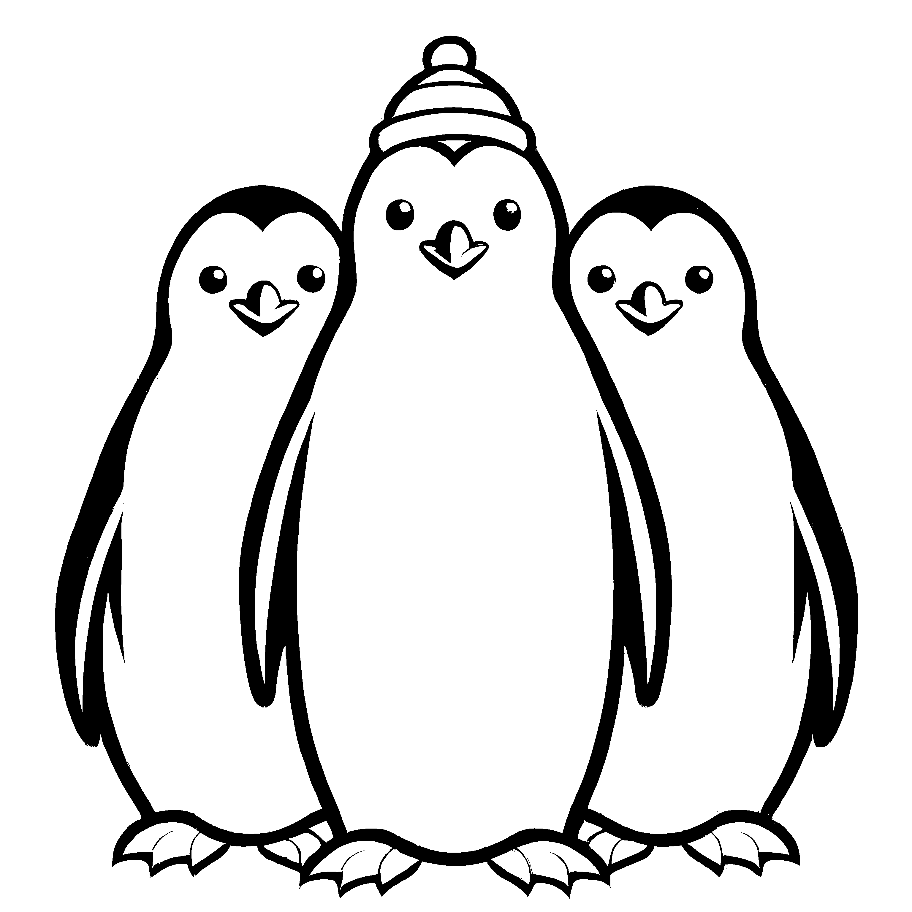 Spannendes Pinguine-Malbild für Groß und Klein