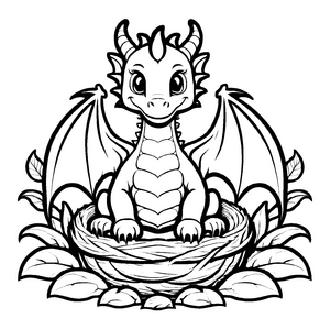Wunderschönes Drachen-Malbild für kleine Künstler