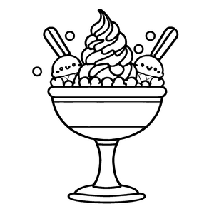 Magisches Eiscreme-Ausmalbild für kreative Kids