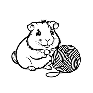 Einfache Meerschweinchen-Ausmalvorlage zum künstlerischen Entfalten