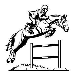Fantastisches Reiten-Malbild zum Ausmalen