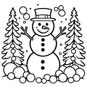 Verspieltes Schneemänner-Bastelmotiv für Kinder