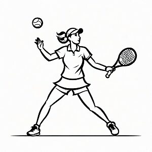 Großartige Tennis-Malvorlage für kleine Künstler