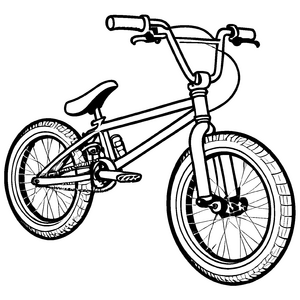 Spannendes Fahrräder-Bastelmotiv zum fantasievollen Ausmalen
